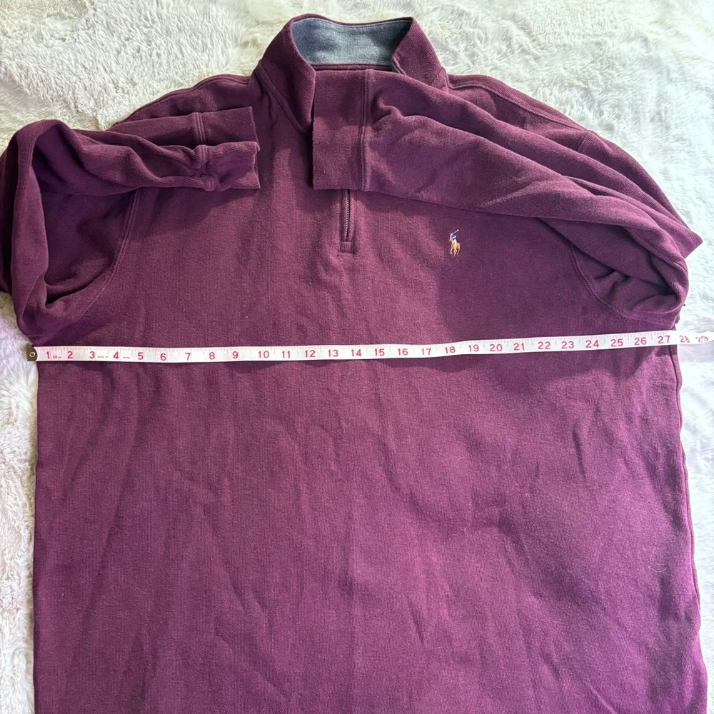 Polo Ralph Lauren Estate Rib Quarter Zip Pullover Burgundy Men’s XXL 2XL